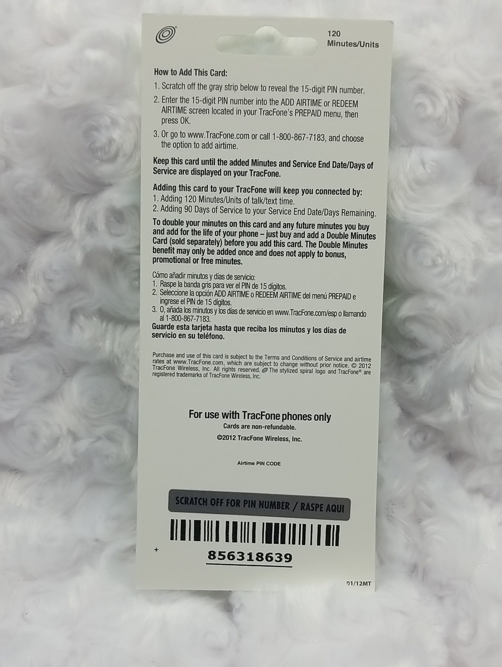 5 Brand New Tracfone 120 Minutes Prepaid Airtime Cards - Picture 7 of 12
